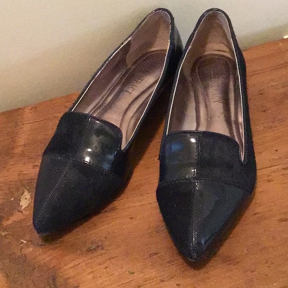 Navy blue patent and suede loafers - Picture 4 of 4